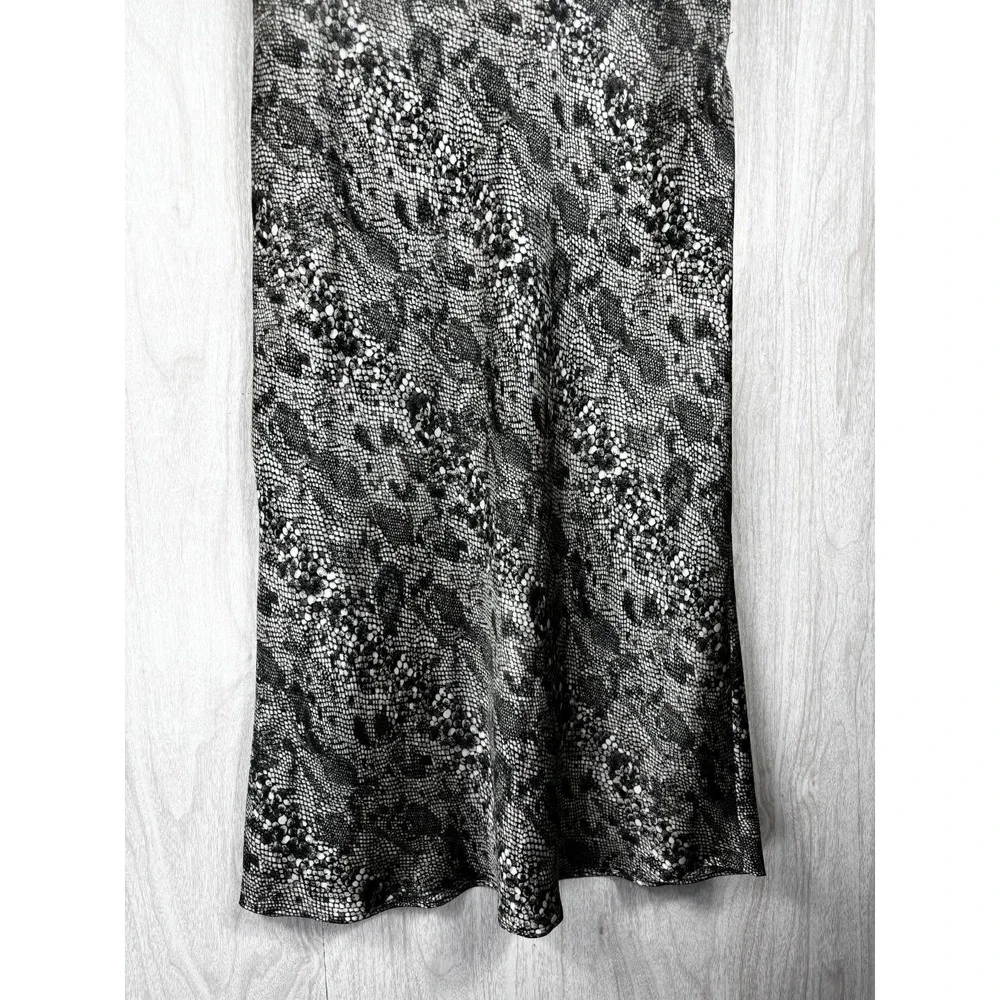 Free People Normani Bias Midi Skirt Snake Print Satin Womens 10 Boho Chic